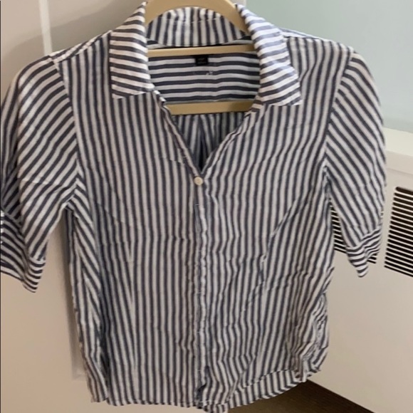 JCrew short sleeve striped blouse xs - Picture 6 of 11